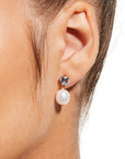 Gem Heart Oval Pearl Earrings