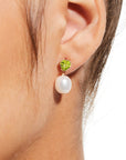 Gem Heart Oval Pearl Earrings