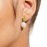 Gem Heart Oval Pearl Earrings