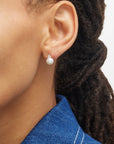 Pearl Diamond Trio Stud Earrings