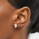 Double Pearl Diamond Stud Earrings