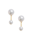 Short pearl duo drop earring