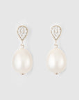 Pave Diamond Pearl Earrings