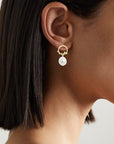 Circle Bubble Oval Pearl Earrings