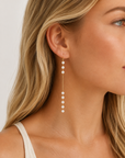 Baby Pearl Long Drop Earrings