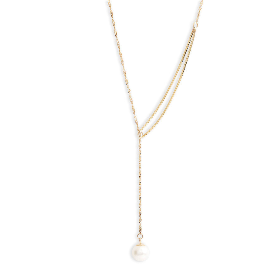 Shimmer Pearl Pull Through Necklace