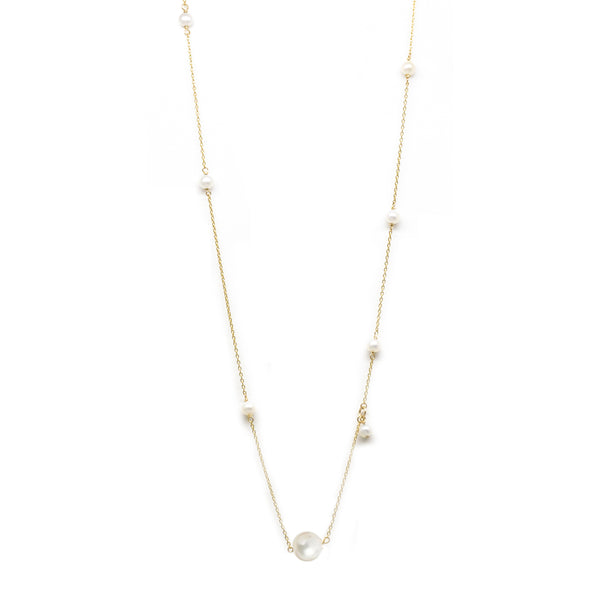 Mixed Pearl Station Necklace