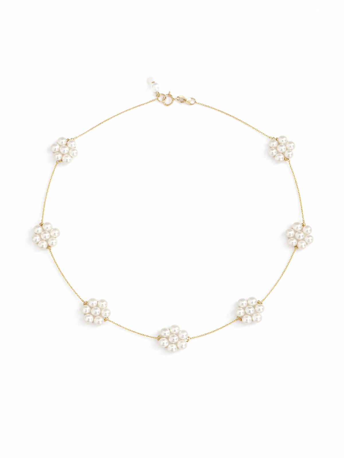 Pearl Flower Station Necklace