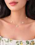 Pearl Flower Station Necklace