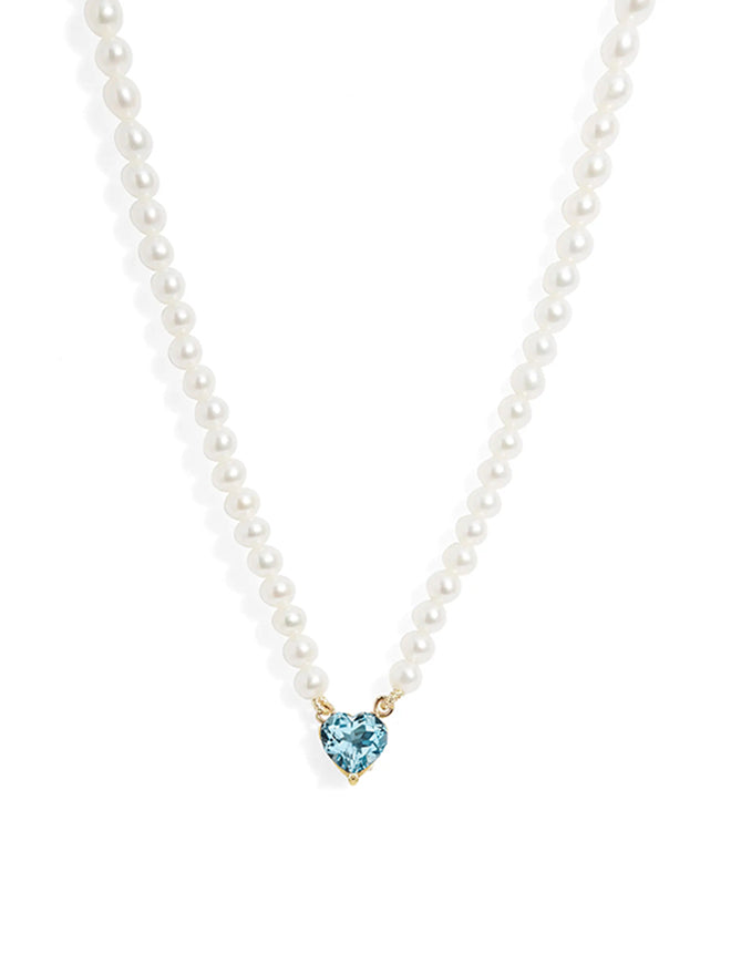 Gem Heart Pearl Necklace – POPPY FINCH