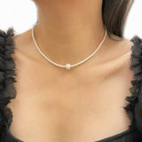 Large Round Pearl Strand Necklace