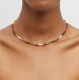 Tourmaline Pearl Spaced Necklace