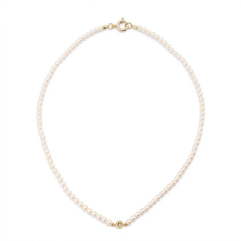 Baby Pearl Diamond Necklace
