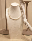 Double Pearl Strand Toggle Necklace