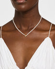 Folding Heart Pearl Strand Necklace
