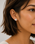 Round Lab Diamond Solitaire Studs