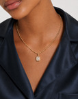 Emerald Cut Lab Diamond Ball Chain Necklace