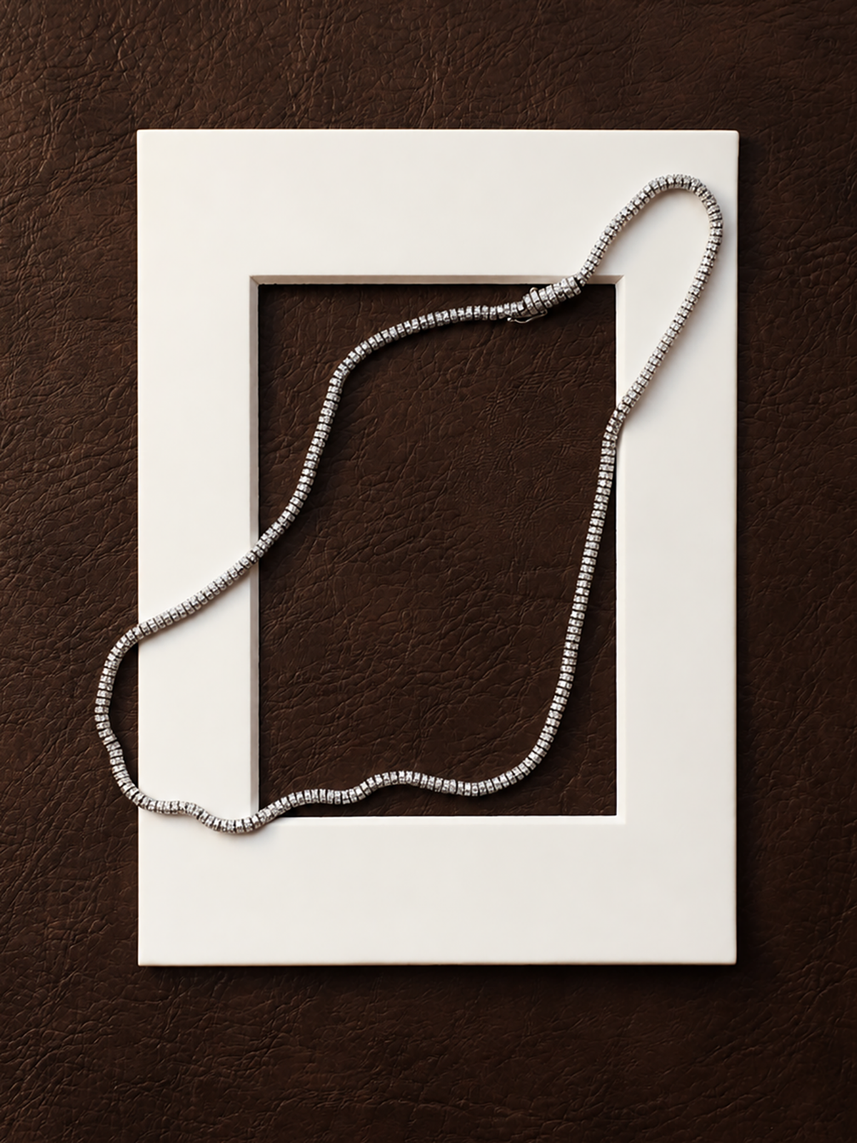 Lab Diamond Tube Tennis Necklace