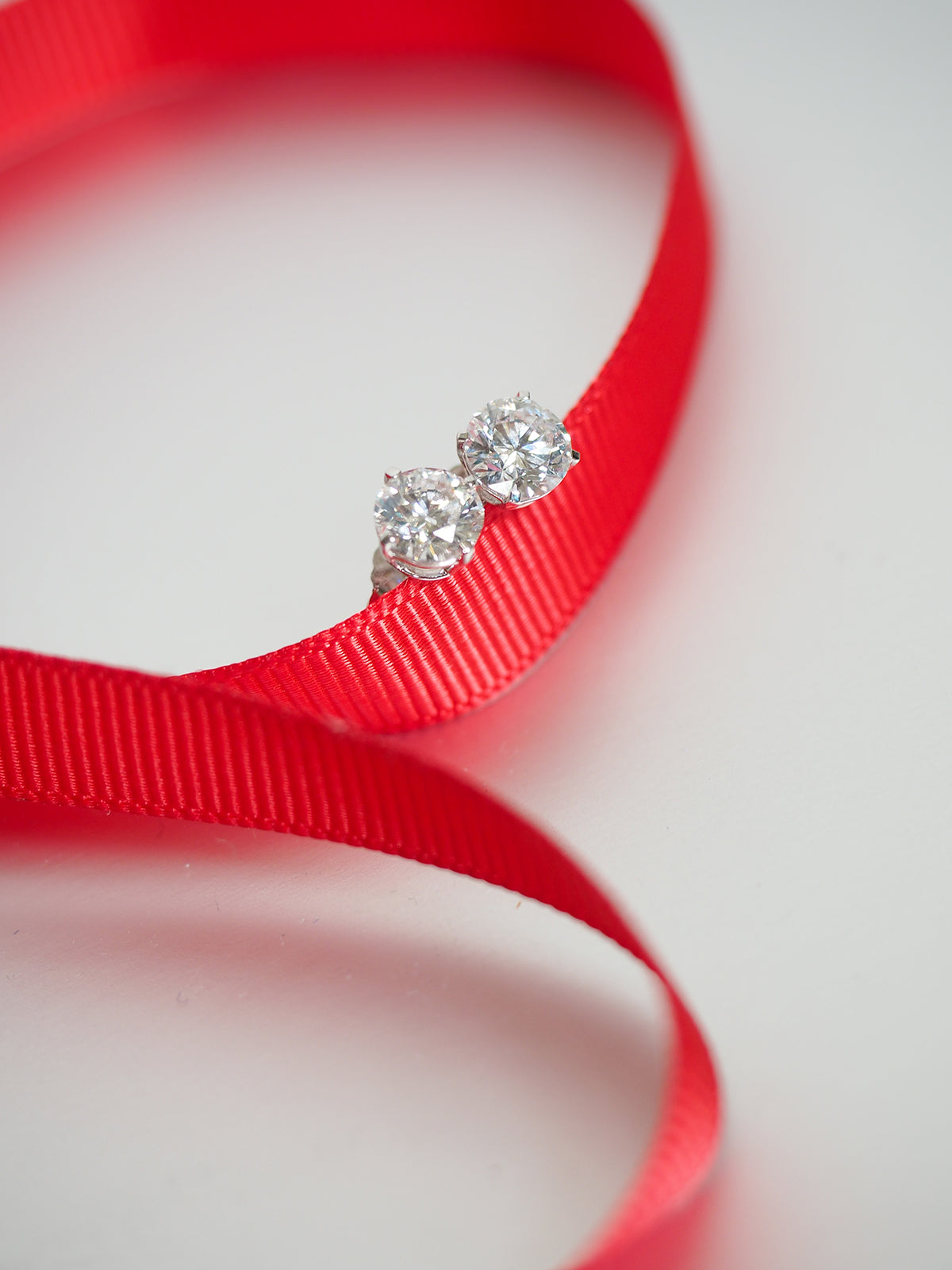 Round Lab Diamond Solitaire Studs