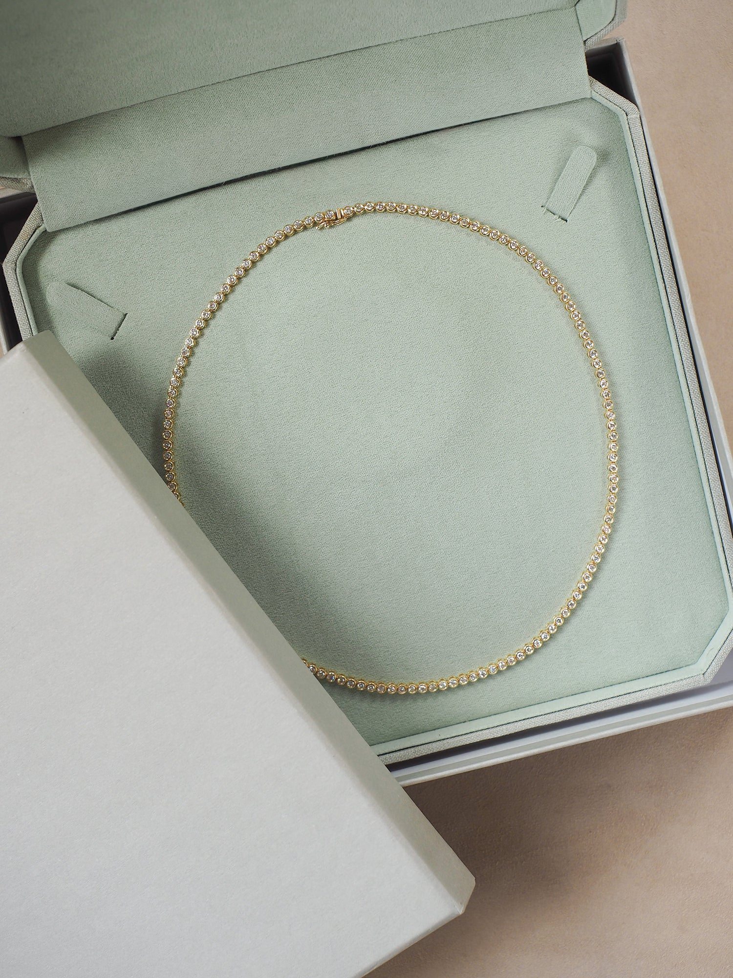 Lab Diamond Bezel Tennis Necklace – POPPY FINCH