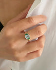 Aquamarine Emerald Ring