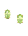 Oval Gem Stud Earrings