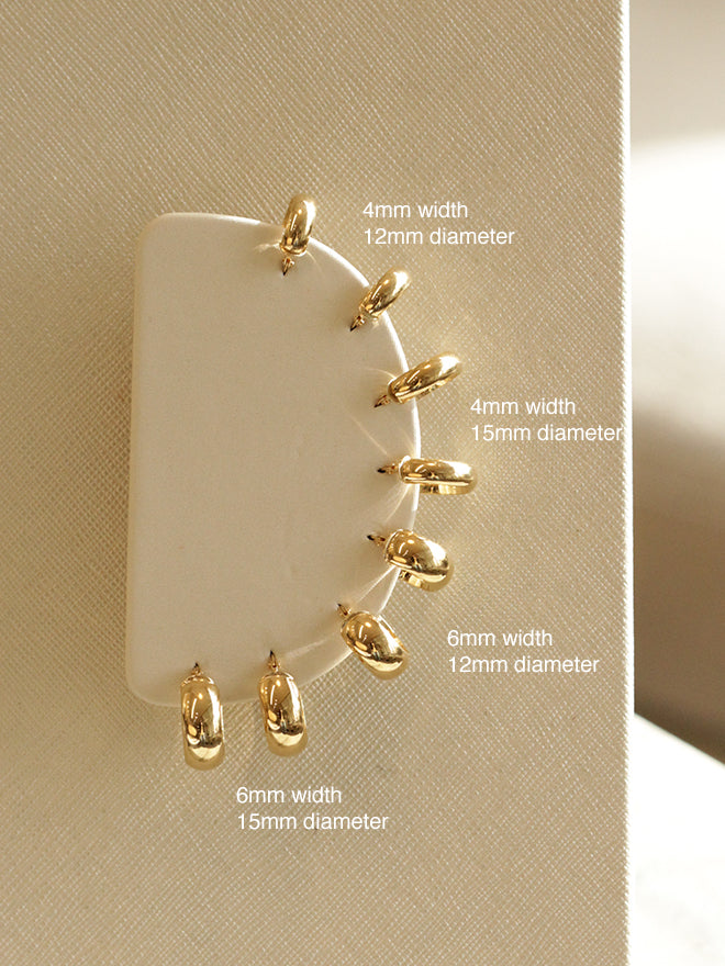 6mm Chunky Gold Huggies