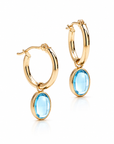 Gold Hoop Removable Oval Cabochon Gems