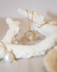 Bubble Circle Pearl Pendant Necklace
