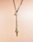 Paperclip Link Double Clasp Necklace