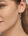 Long Spaced Turquoise Pearl Earrings