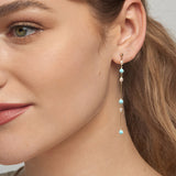 Long Spaced Turquoise Pearl Earrings
