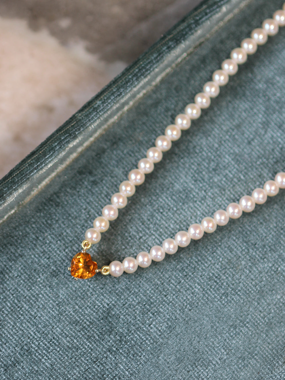 Gem Heart Pearl Necklace – POPPY FINCH