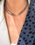 Double Pearl Strand Toggle Necklace
