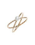 Crisscross Pearl Ring