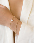 18K Beaded Flower Bracelet