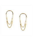 18K Gold Crescent Shimmer Drop Earrings