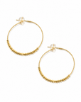 18K Shimmer Beaded Hoop Earrings