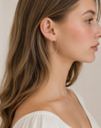 18K Shimmer Beaded Hoop Earrings