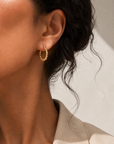 18K Small Faceted Beaded Hoop Earrings