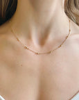 18K Mixed Flower Bead Adjustable Necklace