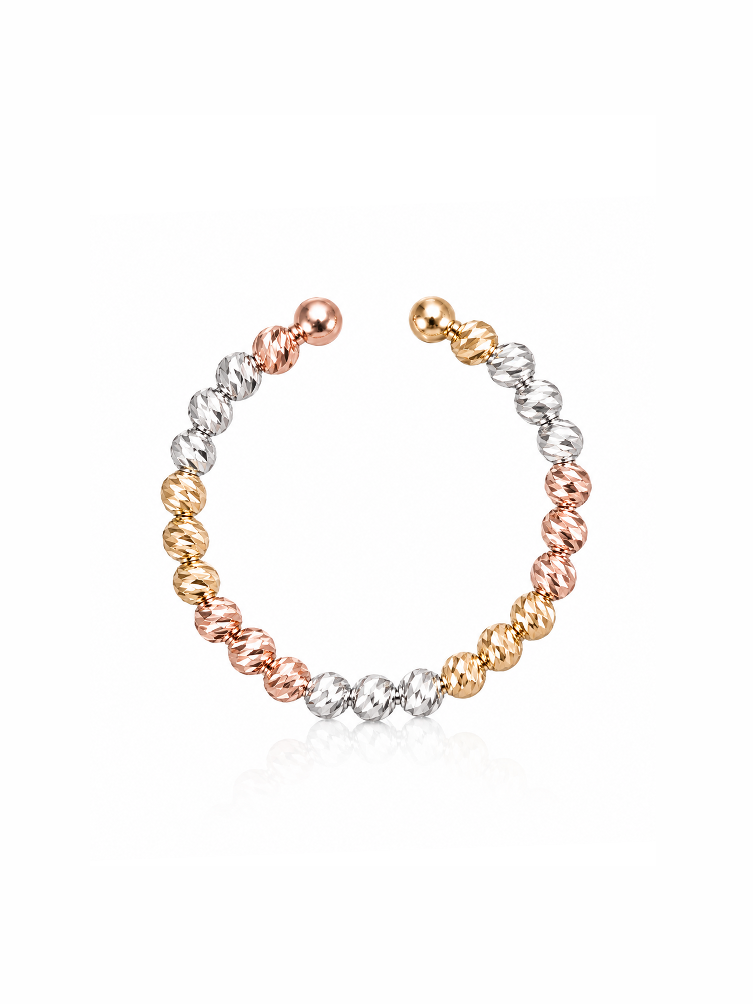 18K Shimmer Tri-Color Open Ring