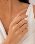 18K Shimmer Tri-Color Open Ring