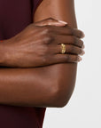 18K Spiral Mixed Bead Flex Ring