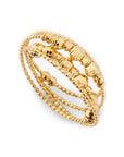 18K Spiral Mixed Bead Flex Ring