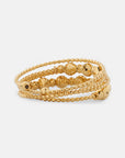 18K Spiral Mixed Bead Flex Ring