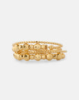 18K Spiral Mixed Bead Flex Ring
