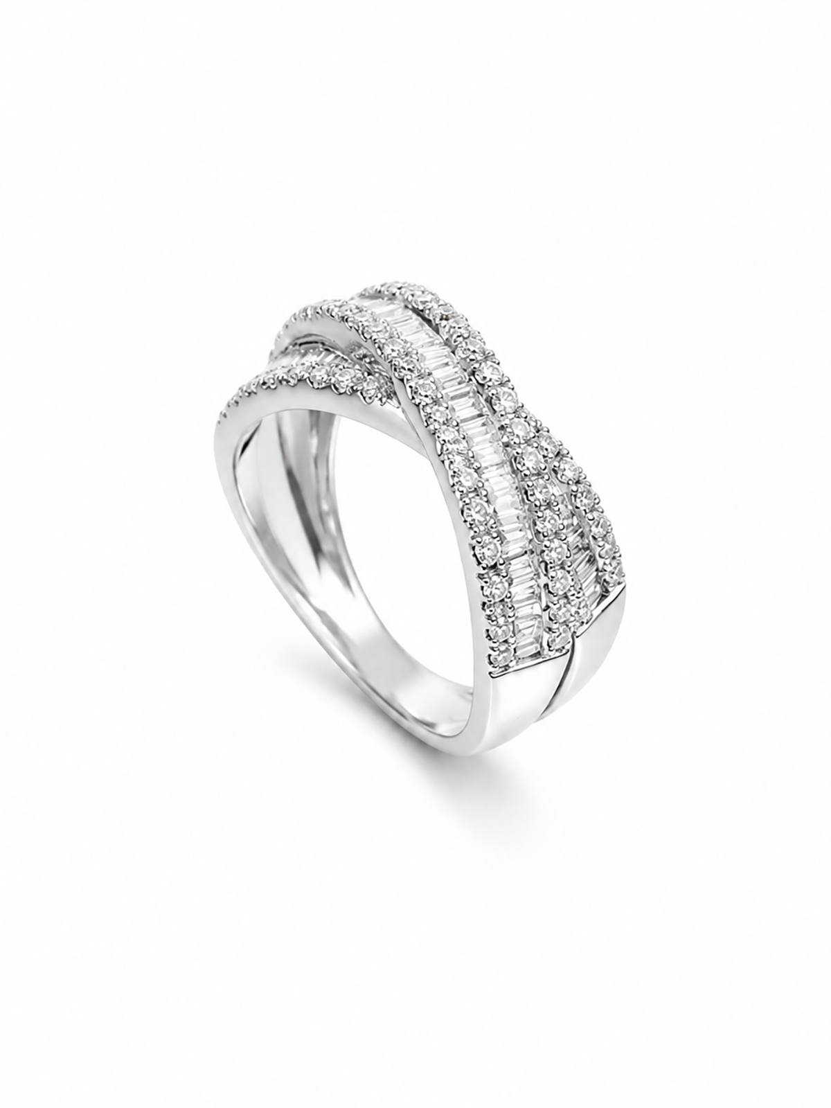 18K Soleil Crisscross Diamond Ring