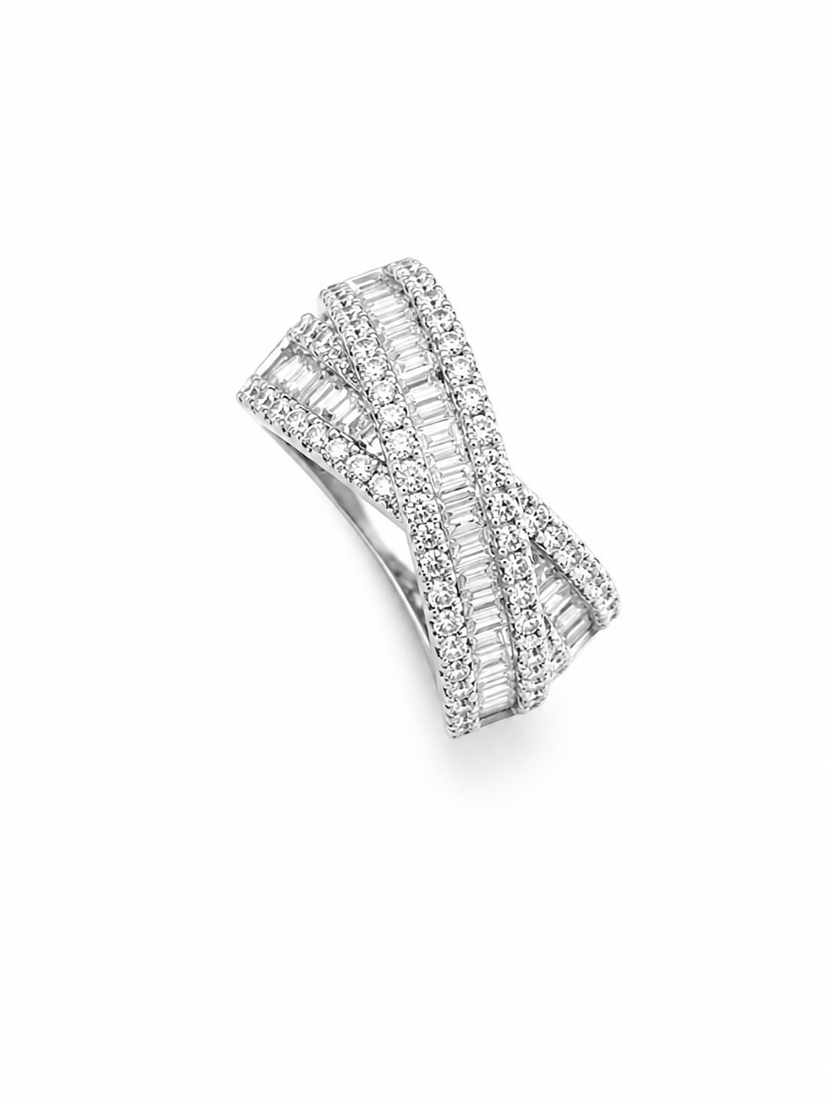 18K Soleil Crisscross Diamond Ring