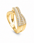18K Soleil Crisscross Diamond Ring